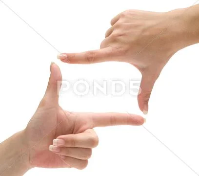 Finger Frame Isolated on a White Background Stock Photos