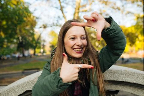 Finger frame Foto stock