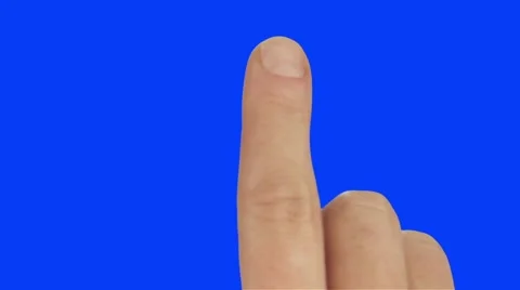 Finger gestures in blue screen chroma key Video stock 51385424