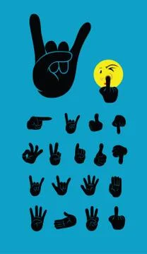 Finger gestures Stock Illustration