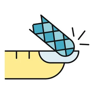 Finger getting stuck in a classic finger trap toy Stock Illustration