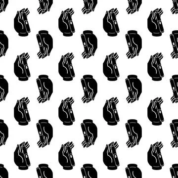 Finger glucose meter pattern seamless vector Illustrazione stock