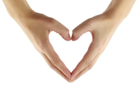 Finger heart shape Stock Photos