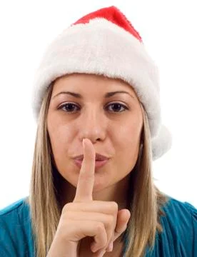 Finger on her Lips Stock Photos