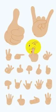Finger icon set Stock Illustration