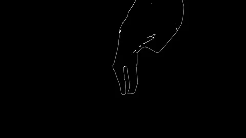 Finger Illustration Walk cycle Loop with an Alpha channel Stock Footage 124680038