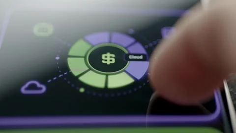 Finger Interacting With Circular Dollar Allocation Chart 4K Stock Footage 341346695