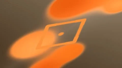 Finger Interaction With Floating Shapes in Soft Orange Glow Scene Stock-Footage 328589051