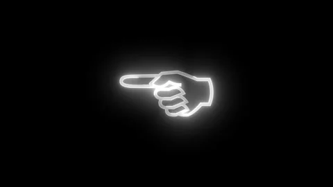 Finger left side direction icon glowing neon white color animation Stock Footage 274049744