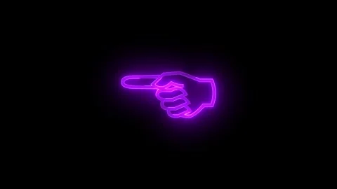 Finger left side direction icon glowing neon purple color animation Stock Footage 274049751