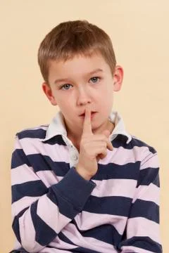 Finger on lips. Stock Photos