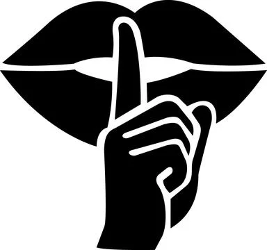 Finger On Lips Quiet Black Icon Stock Illustration