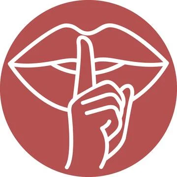 Finger on lips silence gesture graphic icon symbol Stock Illustration