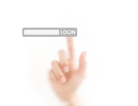 Finger login button on touch screen Stock Illustration