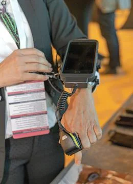 Finger Mounted Barcode Scanner Stock Photos