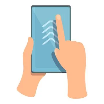 Up finger move icon cartoon vector. Phone screen Stock Illustration
