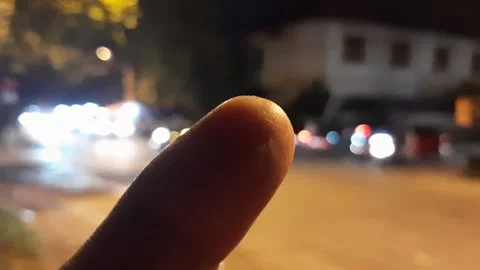 Finger at Night Stock Footage 239045755