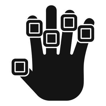 Finger palm scanning icon simple vector. Verification code Stockillustratie