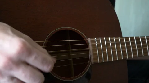 Finger picking on guitar - 4k Video stock 112605669