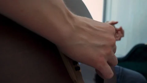 Finger picking - side - 4k 60 fps Video stock 112606038