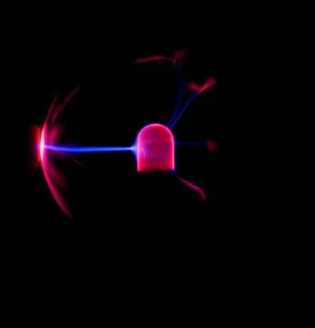 Finger on plasma bulb Stock Photos