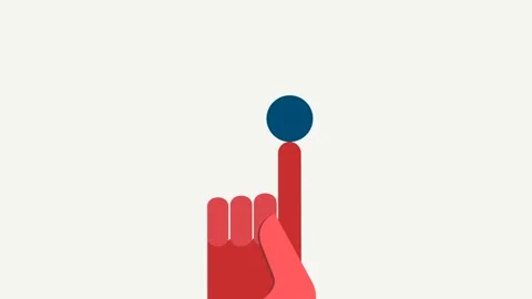 Finger playing with a point or a ball, touches it and bounces it. Animated il Stock Footage 206346678