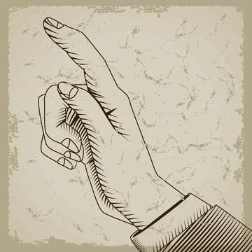 Finger point rustic poster イラスト素材