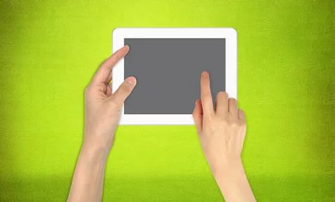 Finger point on touch screen email communication 스톡 일러스트