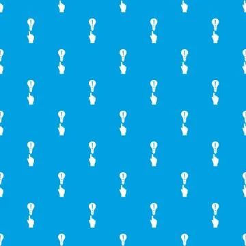 A finger pointer and light bulb pattern seamless blue Stock Illustration