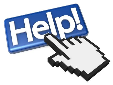 Finger Pointer Clicking The Help Button Stock Illustration