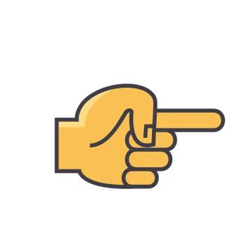 Finger pointer, hand direction concept. Stock Illustration