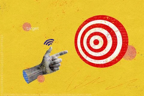 Finger pointer target in modern style. Foto stock
