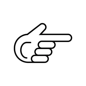 Finger pointing aside vector icon. Direction. Stockillustratie