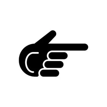 Finger pointing aside vector icon. Direction. Illustrazione stock