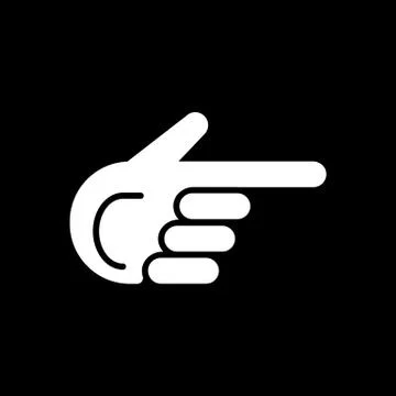 Finger pointing aside vector icon. Direction. Stockillustratie