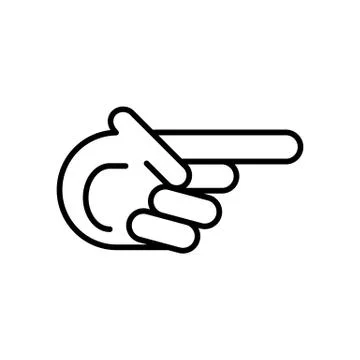 Finger pointing aside vector icon. Direction. Stockillustratie