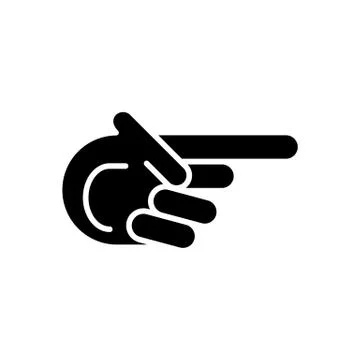 Finger pointing aside vector icon. Direction. Stockillustratie