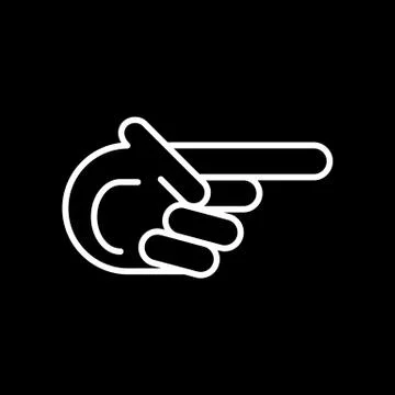 Finger pointing aside vector icon. Direction. Illustrazione stock