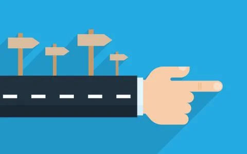 Finger pointing direction. Stock Illustration