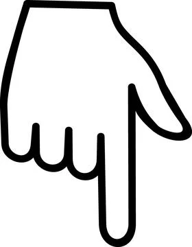 Finger pointing down direction icon, navigation pointer symbol 스톡 일러스트