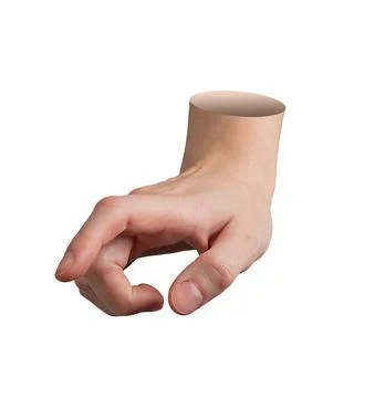 Finger pointing gesture, action downward. Female hand outstretched, touch, Stock Photos