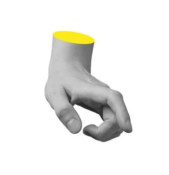 Finger pointing gesture, downward action. Index extended, hand outstretched, Stock Photos