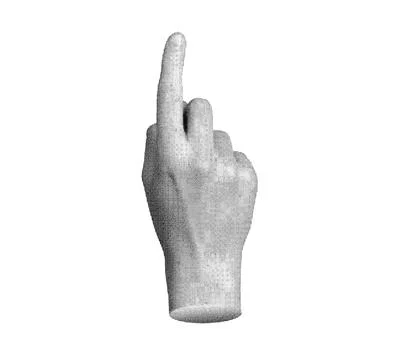 Finger pointing gesture, indicating. Pointer, forefinger up. Halftone old Illustrazione stock
