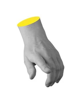 Finger pointing, index touching touchscreen, hand pushing button, tip reachin Stock Photos
