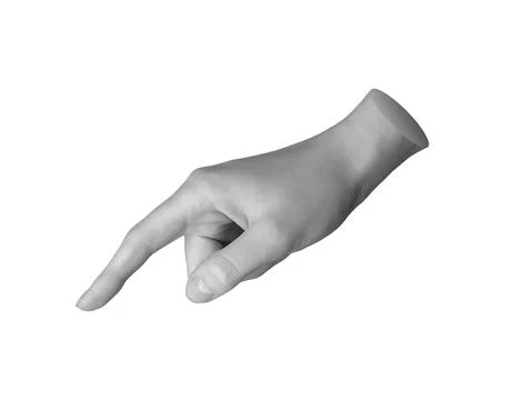 Finger pointing, indicating, tapping, pressing button, click gesture. Hand .. Stock Photos
