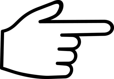 Finger pointing left direction line icon 스톡 일러스트