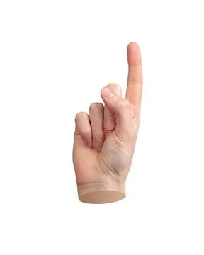 Finger pointing one. First pointer tap, click with index to indicate. Gesture Stock Photos