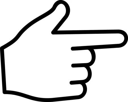 Finger pointing right direction line icon 스톡 일러스트