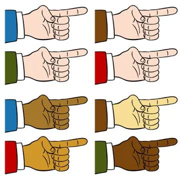 Finger pointing set Stock Illustration
