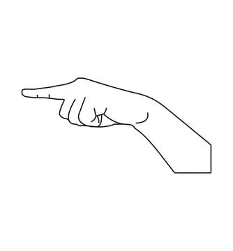 Finger pointing straight Stock Illustration